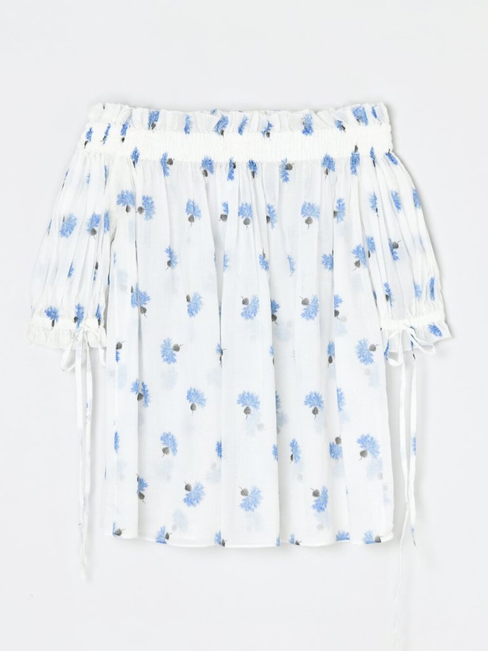 Alexander Mcqueen Cornflower Cotton Milkmaid Top